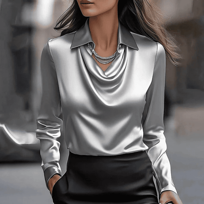 Blusa Satinada de Mujer | Cuello en V
