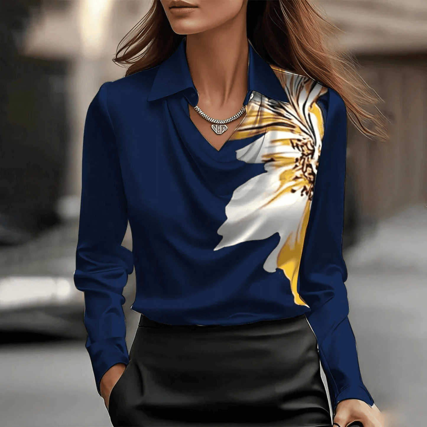 Blusa Satinada de Mujer | Cuello en V