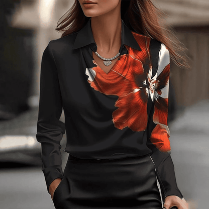 Blusa Satinada de Mujer | Cuello en V