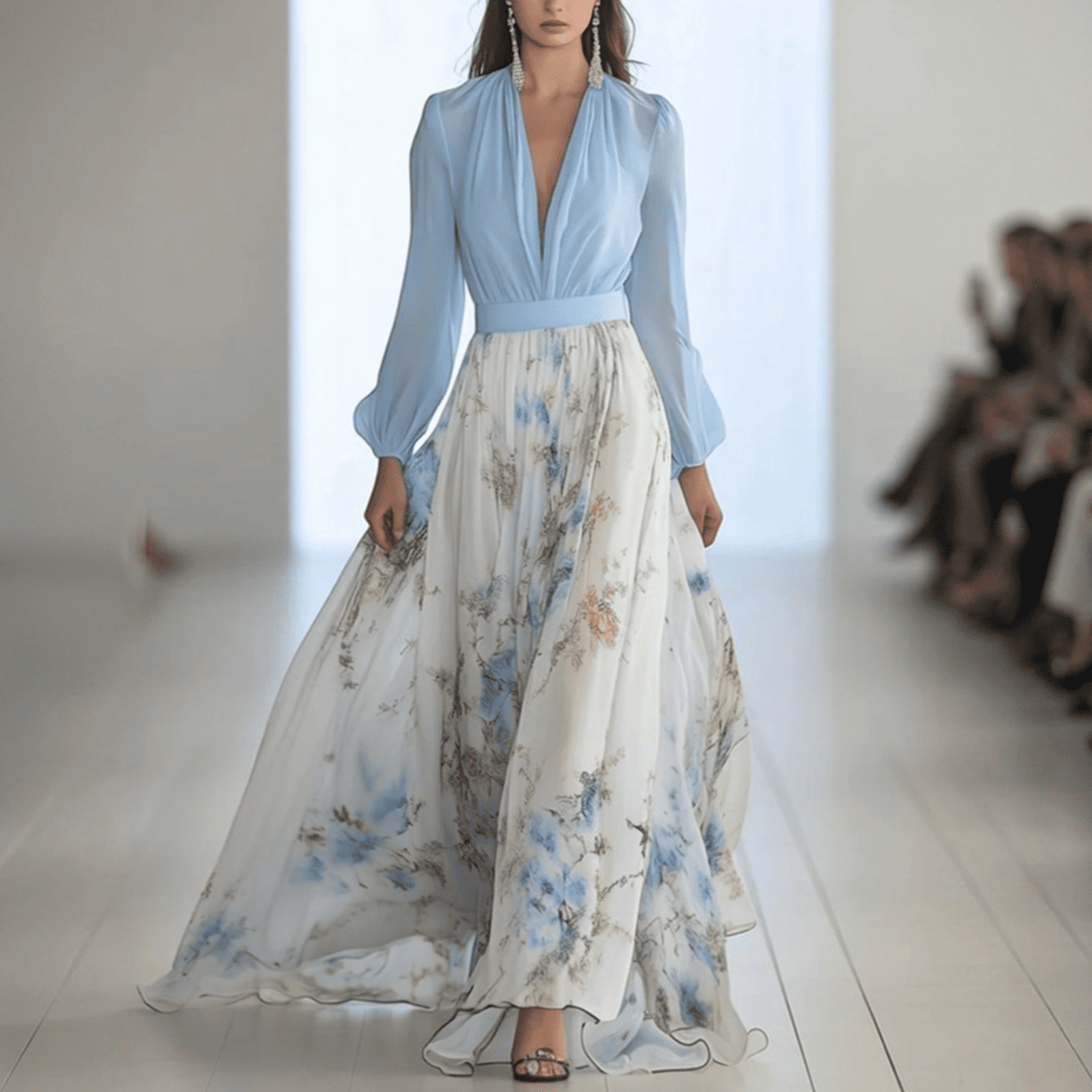 Vestido Maxi de Mujer con Estampado Floral | Cuello en V