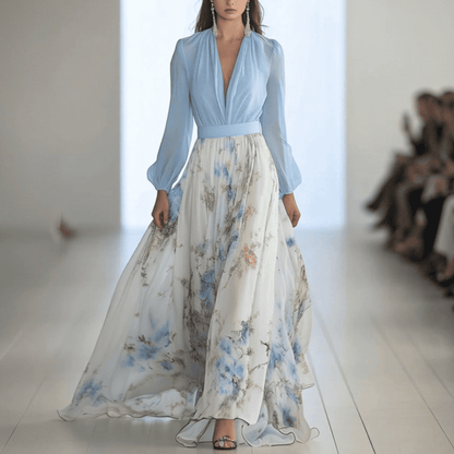 Vestido Maxi de Mujer con Estampado Floral | Cuello en V