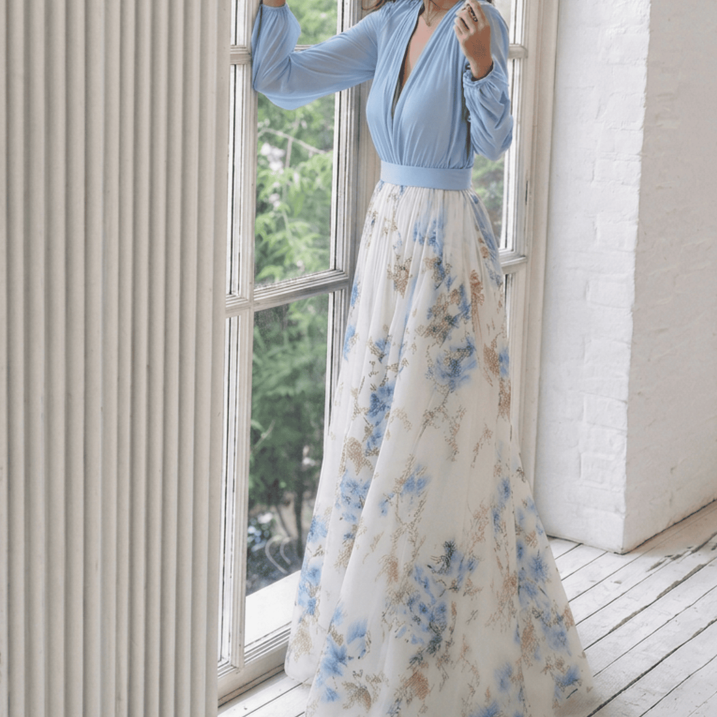 Vestido Maxi de Mujer con Estampado Floral | Cuello en V