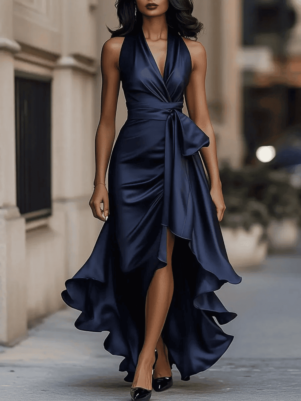 Vestido de Mujer Invitada de Boda Asimétrico - Maxi