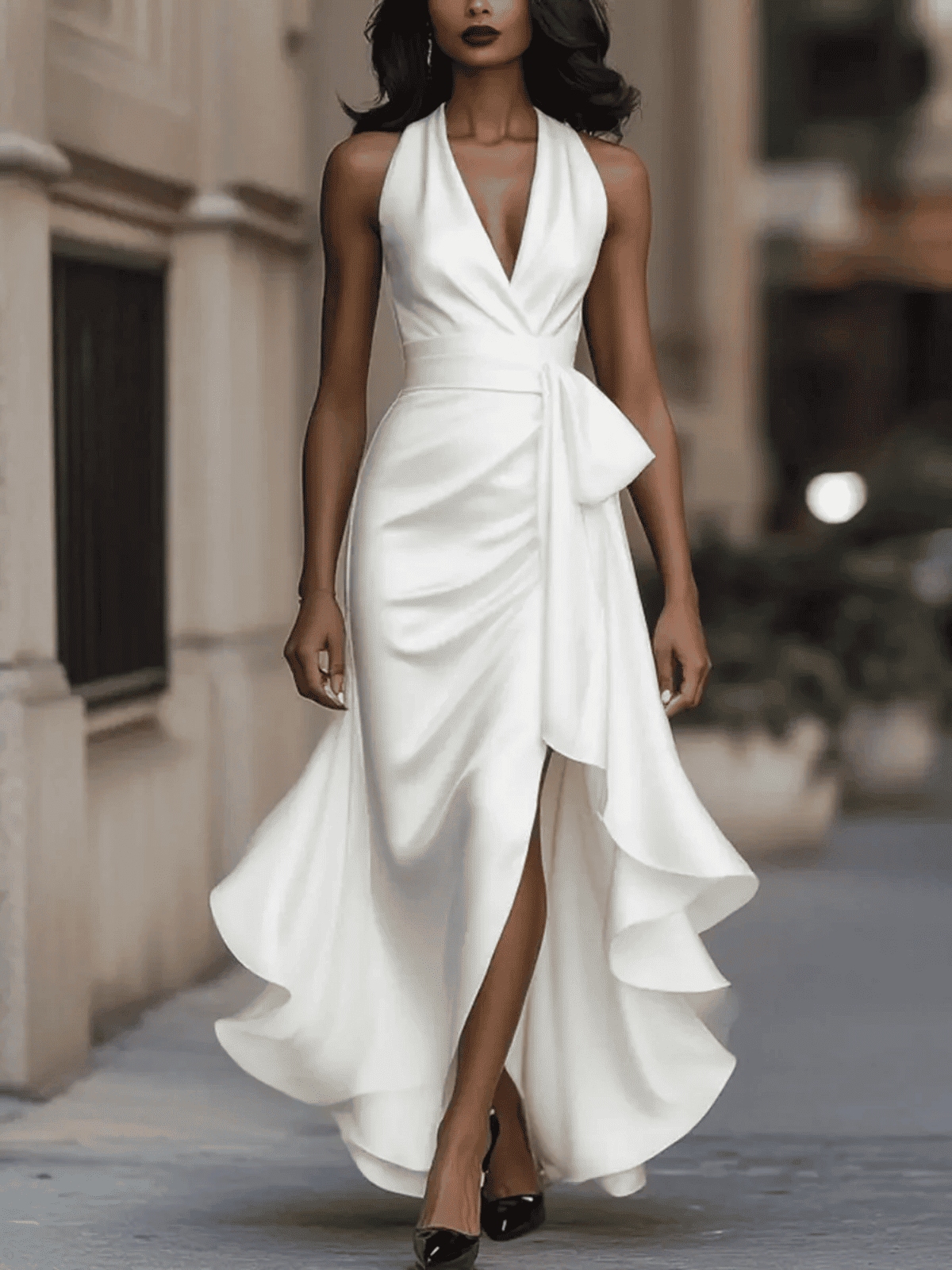 Vestido de Mujer Invitada de Boda Asimétrico - Maxi