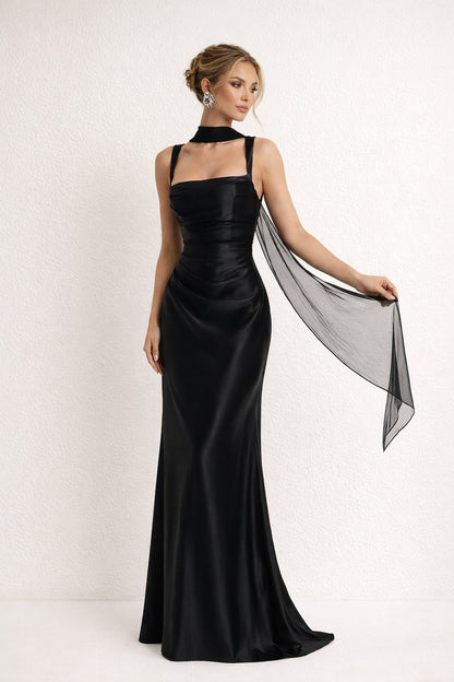 Vestido de Mujer Invitada de Boda con Escote Cuadrado - Maxi