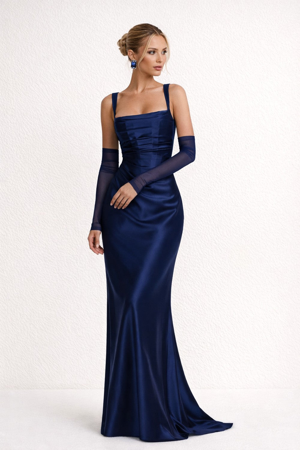 Vestido de Mujer Invitada de Boda con Escote Cuadrado - Maxi