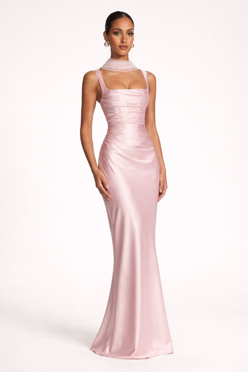 Vestido de Mujer Invitada de Boda con Escote Cuadrado - Maxi