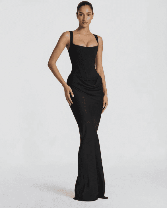Vestido de Mujer para Invitada de Boda - Corte Sirena y Escote Cuadrado - Maxi
