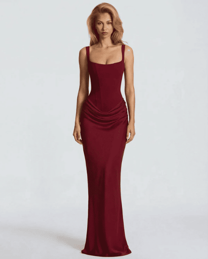 Vestido de Mujer para Invitada de Boda - Corte Sirena y Escote Cuadrado - Maxi