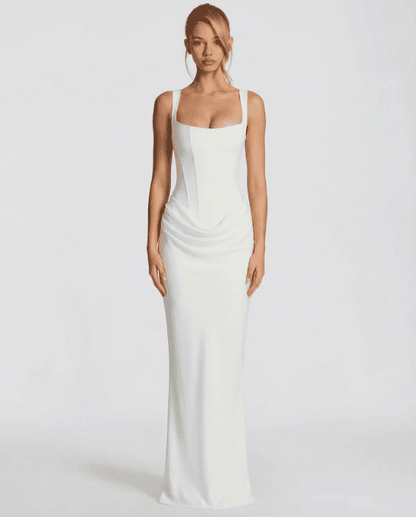 Vestido de Mujer para Invitada de Boda - Corte Sirena y Escote Cuadrado - Maxi