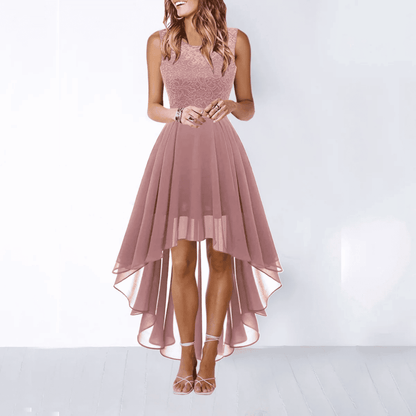 Vestido de Mujer para Invitada de Boda - Falda Asimétrica con Encaje