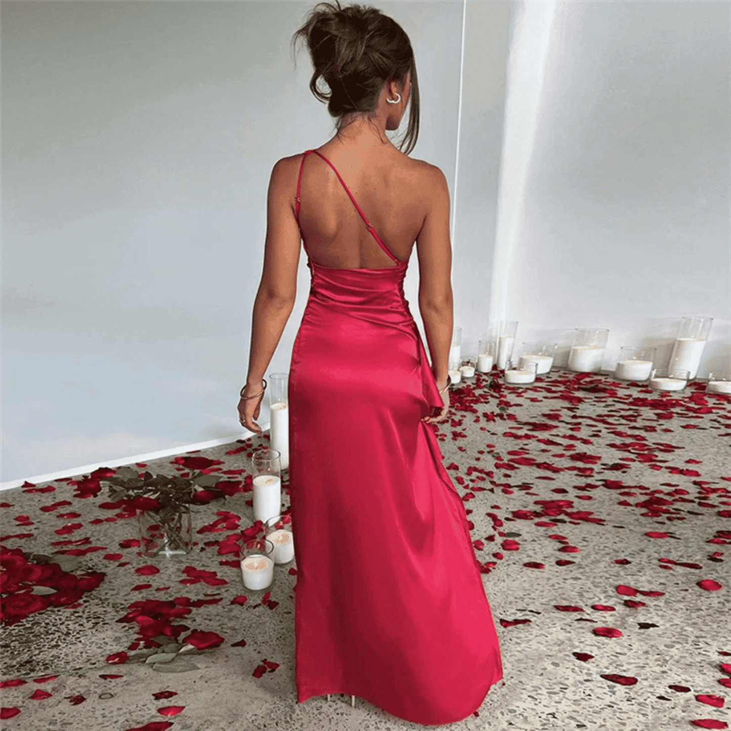 Vestido de Mujer para Invitada de Boda - Maxi de Un Hombro