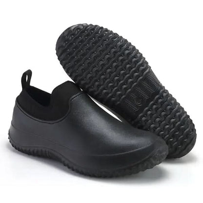 Zapatos de trabajo unisex sin cordones con suela de patrón ondulado