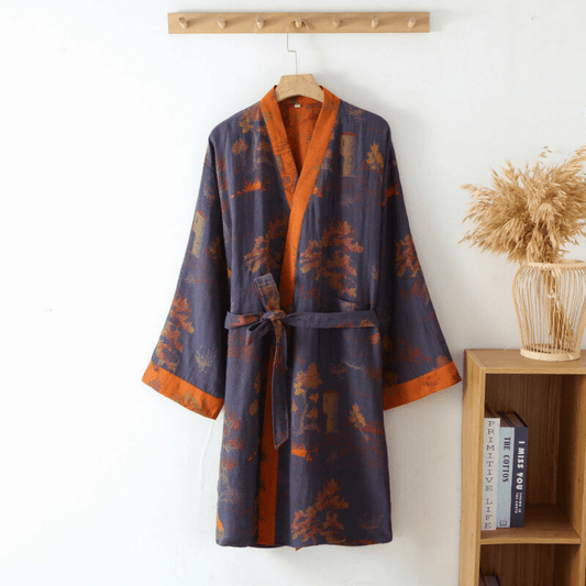 Albornoz para mujer con estampado de árboles