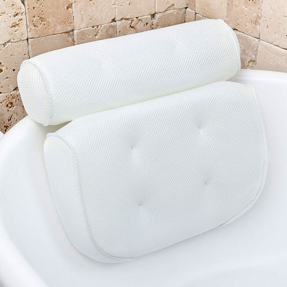 Almohada de baño de dos paneles con superficie de malla