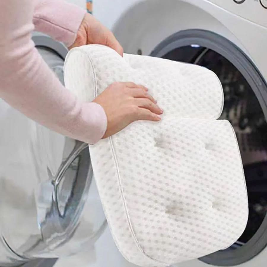 Almohada de baño de dos paneles con superficie de malla