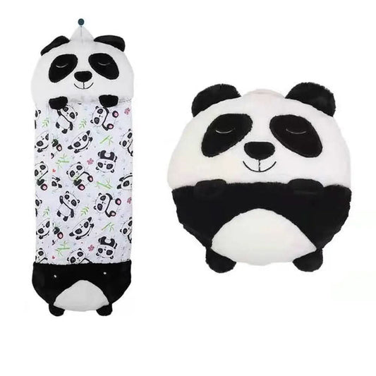 Almohada de peluche de personaje y saco de dormir