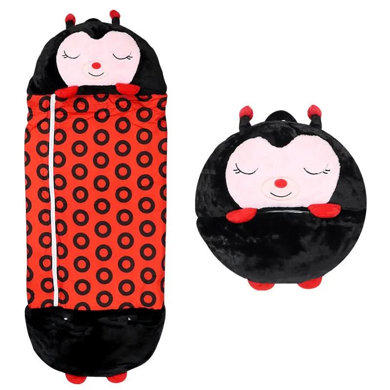 Almohada de peluche de personaje y saco de dormir