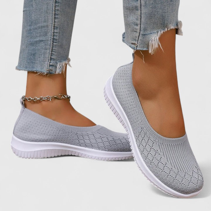 Bailarinas de malla sin cordones para mujer con parte superior texturizada