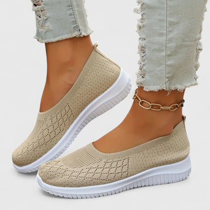 Bailarinas de malla sin cordones para mujer con parte superior texturizada