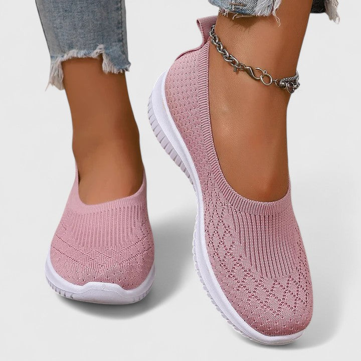 Bailarinas de malla sin cordones para mujer con parte superior texturizada