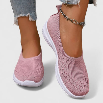 Bailarinas de malla sin cordones para mujer con parte superior texturizada