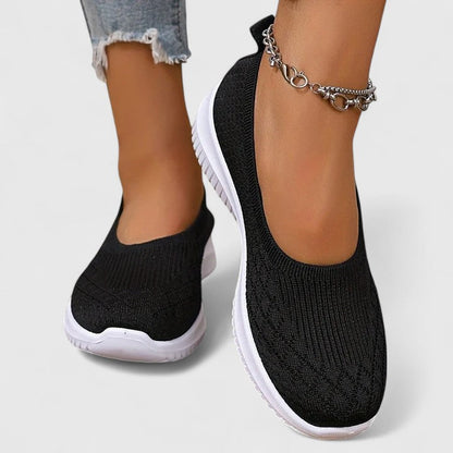 Bailarinas de malla sin cordones para mujer con parte superior texturizada