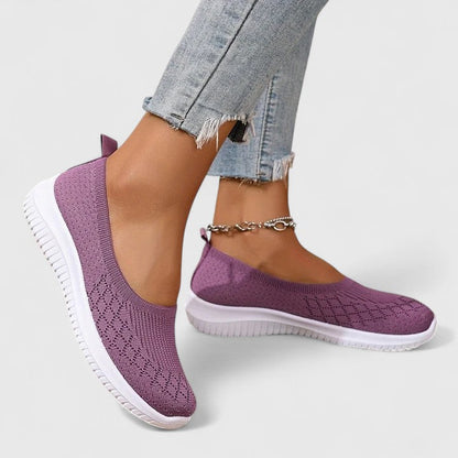 Bailarinas de malla sin cordones para mujer con parte superior texturizada