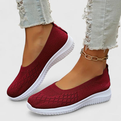 Bailarinas de malla sin cordones para mujer con parte superior texturizada