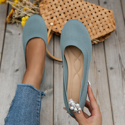 Bailarinas slip-on para mujer con parte superior texturizada