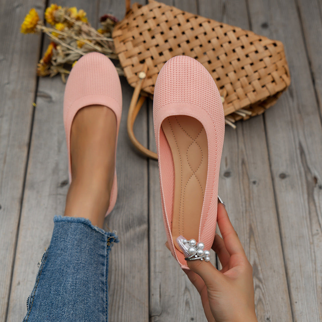 Bailarinas slip-on para mujer con parte superior texturizada