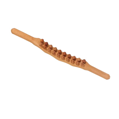 Bastón de masaje de madera con cuentas
