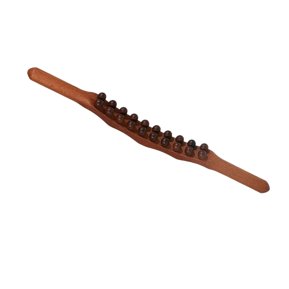 Bastón de masaje de madera con cuentas