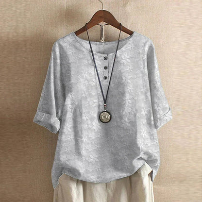 Blusa para mujer con escote redondo y estampado