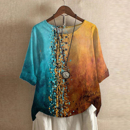 Blusa para mujer con escote redondo y estampado