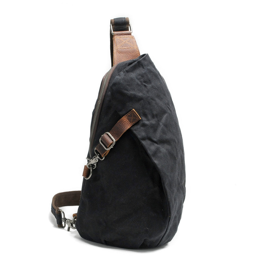 Bolso cruzado de lona con solapa frontal