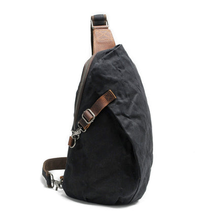 Bolso cruzado de lona con solapa frontal