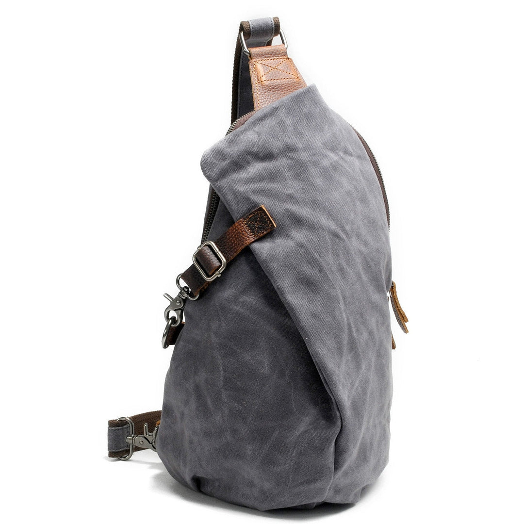 Bolso cruzado de lona con solapa frontal