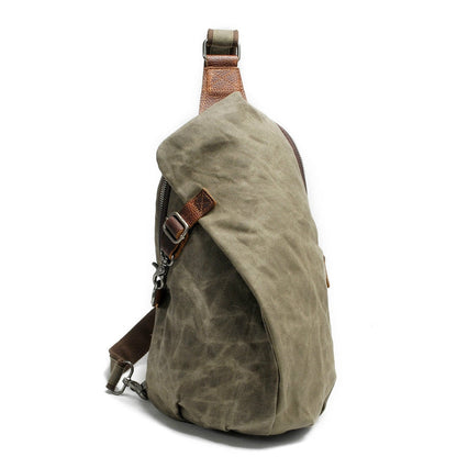 Bolso cruzado de lona con solapa frontal