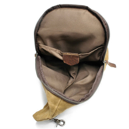 Bolso cruzado de lona con solapa frontal
