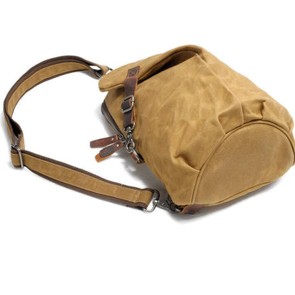 Bolso cruzado de lona con solapa frontal