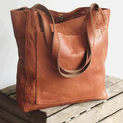 Bolso de hombro cuadrado con bolsillo frontal