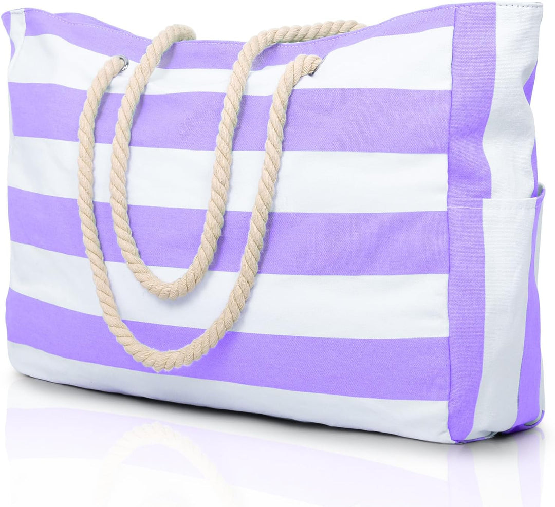 Bolso tote rectangular con asas de cuerda