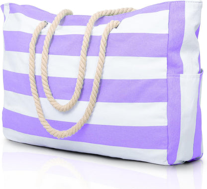 Bolso tote rectangular con asas de cuerda