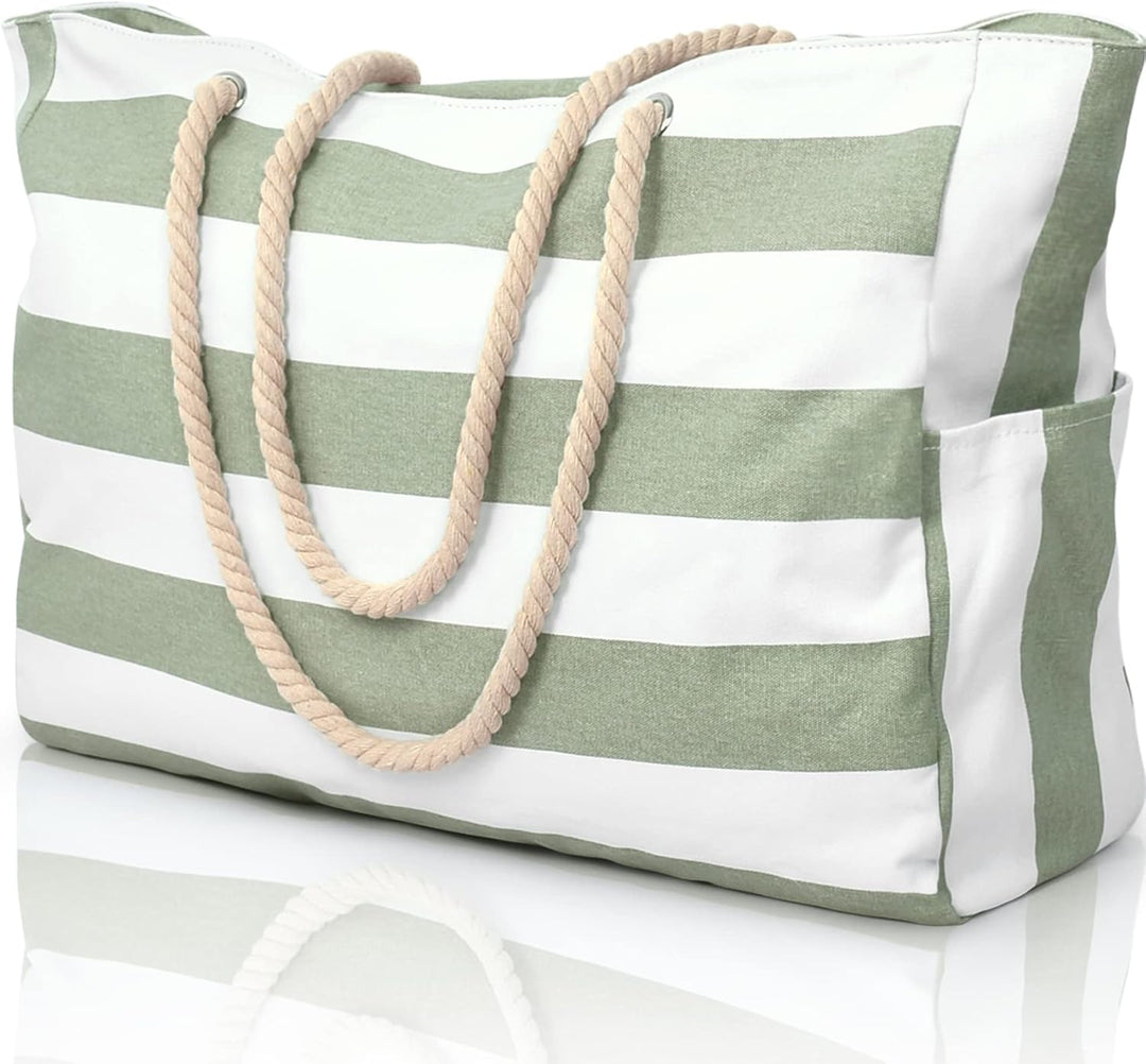 Bolso tote rectangular con asas de cuerda