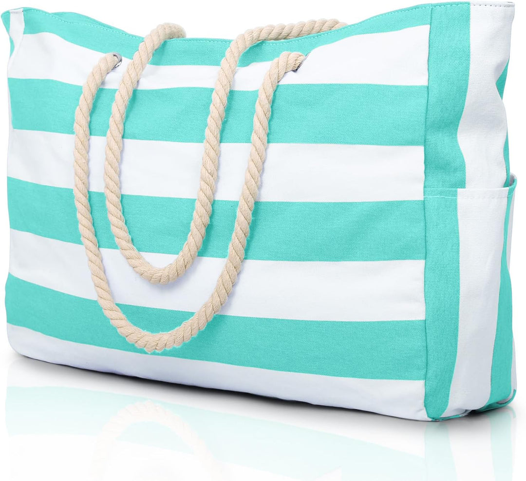 Bolso tote rectangular con asas de cuerda