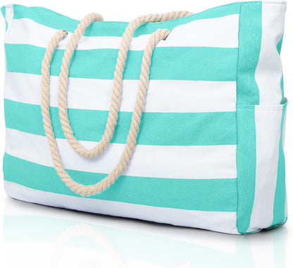 Bolso tote rectangular con asas de cuerda