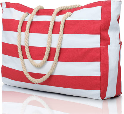 Bolso tote rectangular con asas de cuerda