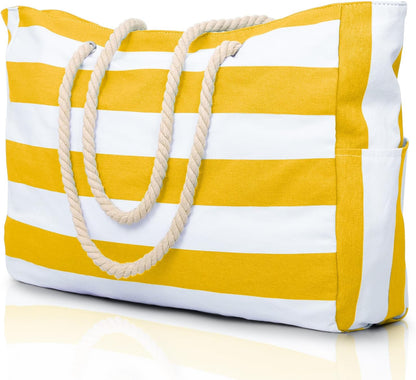 Bolso tote rectangular con asas de cuerda