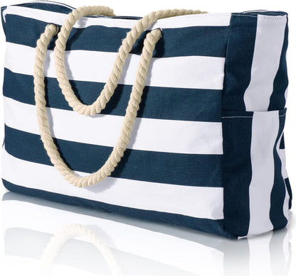Bolso tote rectangular con asas de cuerda
